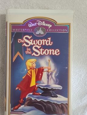 Walt Disney "The Sword in the Stone" VHS Cover - Blue & Red Artwork